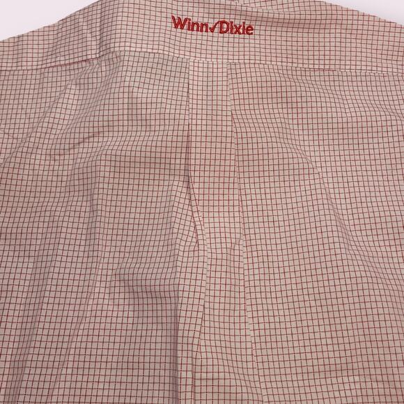 NWT Winn-Dixie XL 18 Button-Down Shirt Red Check Embroidered Logo Career Ready - Picture 4 of 9